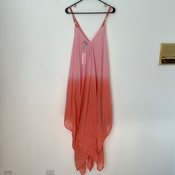 Molly Bracken Asymmetrical Tie & Dye Beach Woven Maxi Dress in Pink Size S NWT - Picture 9 of 10